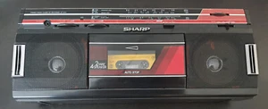 Sharp QT 244H ,BK, Stereo Radio Kassettenrecorder FUNKTIONIERT - Bild 1 von 10