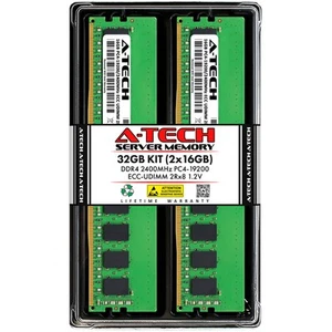 32GB 2x 16GB PC4-2400 ECC UDIMM Lenovo ThinkServer RS160 Memory RAM - Picture 1 of 5