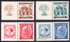 EBS Bohemia & Moravia 1941 - Mozart - Tabs - Michel 79-82 - WZd 28-40 - MNH** - Picture 1 of 1