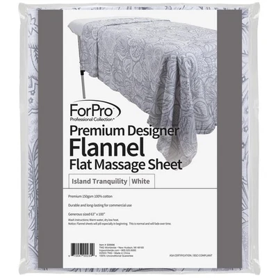 Sábana plana de franela de diseño ForPro Premium para mesas de masaje, Island Tranqui... Foto 1 de 3