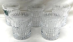 Five Fostoria Aspen Wide Top Band Double Old Fashion Glasses Tumblers - Picture 1 of 7