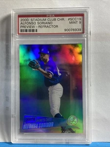 2000 Stadium Club Chrome Preview Refractor Alfonso Soriano Yankees PSA 9 (Pop 4) - Picture 1 of 2