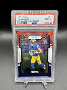 Panini Prizm #357 Puka Nacua 2023 rojo, blanco y azul PSA 10 - Imagen 1 de 2