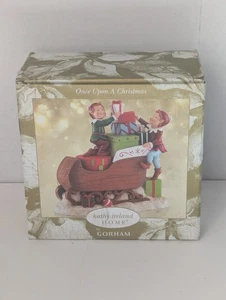 Kathy Ireland Home by Gorham "Once Upon A Christmas" Elves & Sleigh Figurine  - Picture 1 of 4