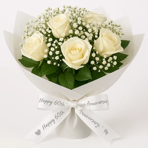 Cinta envolvente de regalo de boda aniversario de boda blanco brillo feliz 60 mm 2M x 22 mm - Imagen 1 de 11