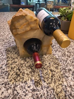 Granite wine holder. Hold two bottles. 10×8 and 5 inches deep. - Image 1 of 4