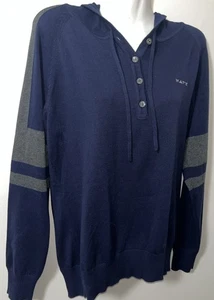 Cutter & Buck Womens Sweater L Blue Gray Henley Style USN NAVY Military Pride - Picture 1 of 9