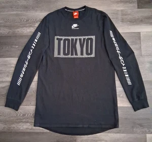 Nike International Tokyo Graphic Long Sleeve Shirt Black White Mens Size Medium - Picture 1 of 10
