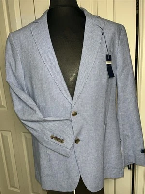 Stafford Blazer Mens 42S  Classic Linen Blend Gray Two Button Single Breast NWT - Image 1 of 4