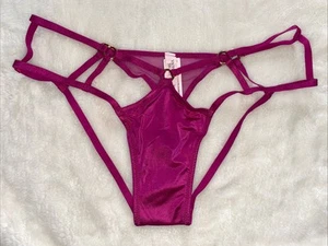 Victoria's Secret Panties Cheeky Panty Very Sexy Pink Strappy Hardware Medium M - Picture 1 of 9