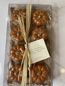 Pottery Barn Burnt Orange Pumpkin Floating Candles Fall Autumn Thanksgiving - Picture 1 of 7