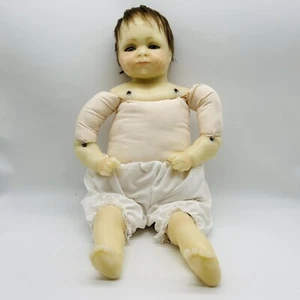 "Muñeca bebé de cera Gillie Charlson 1982 vintage 19""" - Imagen 1 de 19