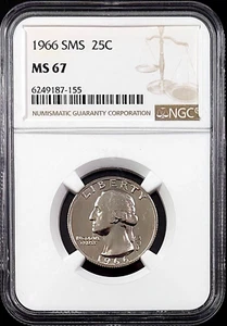 1966 SMS Washington Quarter certified MS 67 by NGC! sku 87155 - Picture 1 of 4