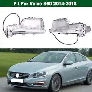 Pair LED Front Bumper Fog Light Driving Lamp Clear Lens For Volvo S60 2014-2018 - Picture 1 of 8