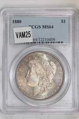 1880 VAM-25 "0/9 OVERDATE" HIT LIST 40 MORGAN DOLLAR PCGS MS64 - Image 1 of 2
