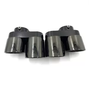 For BMW G05 X5 G06 X6 G07 X7 2019+ Nozzle 1 Pair Quad Black 304 SS Exhaust Tip - Picture 1 of 12