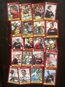 Bobby Bowden 1991 Collegiate Collection Signed Set Florida State Seminoles FSU - Picture 1 of 21