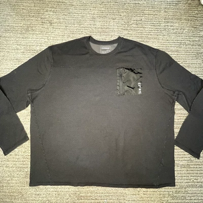 Express Size XXL Mens Shirt Moisture Wicking Long Sleeve Chest Zip Pocket Black - Image 1 of 4