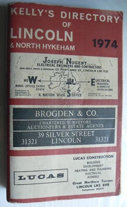 Kellys Directory of Lincoln and North Hykeham.1974.Names.Streets.Trades.Roads - Picture 1 of 15