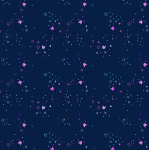 Feline Drive Fabric KITTY LITTER Tiny Cats Space Dear Stella Sold by the Yard - Picture 1 of 8