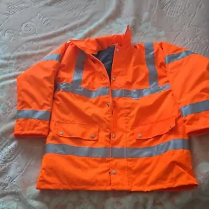 Arbeitsjacke, Warnjacke von"STONEKIT", orange mit Leuchtstreifen, neu Gr. L - Bild 1 von 6