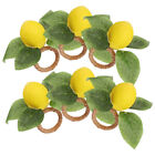 6Pcs Lemon Napkin Rings Party Table Napkin Holders Serviette Rings For Birthday