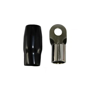 XS Power 5pk, Black 0 AWG 8.5MM Ring Terminals Nickel Plated XS-RT0S-BK - Picture 1 of 3