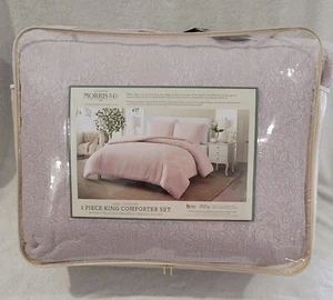 William Morris Comforter King set 2 shams Floral Lavender Matelasse - Picture 1 of 8