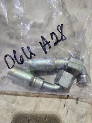 QTY 2** Eaton 06U-A28 Fitting 1/2” Female 90°for 3/8” Hose - Image 1 of 4