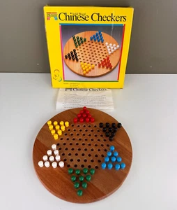 Pavilion Chinese Checkers board game 2-6 Players Oak with Pegs - Picture 1 of 4