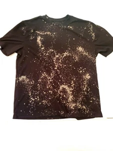 Men's Short Sleeve T Shirt Custom Bleached Sz L 42-44 Black Women's George - Picture 1 of 3