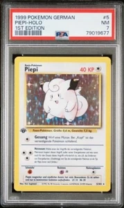 1999 Pokemon German Piepi Clefairy Holo 1st Edition #5 Graded PSA 7 NM MINT - Picture 1 of 2