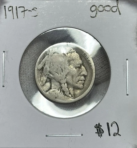 1917-S Buffalo Nickel Good -Tough Hole Filler Cover