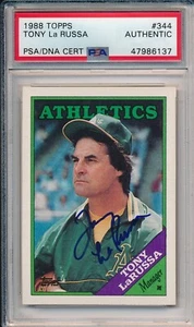 Tony LaRussa Oakland A's Auto Signed 1988 Topps Card #344 ~ PSA/DNA Slab - Picture 1 of 7