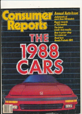 CONSUMER REPORTS Annual Auto Issue 1988 CARS - Image 1 of 3