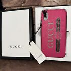 Gucci  iphone xs case neon pink