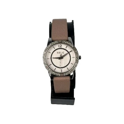 Relic Watch Women's Silver Tone Gemmed Bezel Pink Dial & Band ZR12009 New Batt - Image 1 of 4