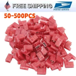 Nylon rot Buchse Flagge Klemmen rechter Winkel Elektro Spaten Steckverbinder 22-18AWG - Bild 1 von 11