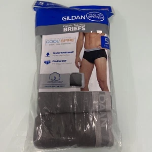 Gildan Mens Cotton Comfort Briefs 5 Pk Grays 2XL 44-46 USA COTTON 2nds - Picture 1 of 8