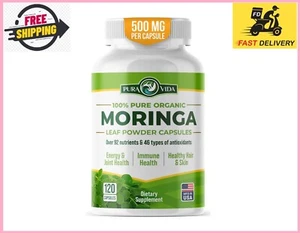 PURA VIDA MORINGA Capsules Single Origin Moringa Powder Organic. Moringa Leaf. - Picture 1 of 7