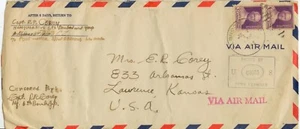 WWII 1942 APO 838 Canal Zone 6th Bombardment Group Kapitän R R Corey zensiert - Bild 1 von 1