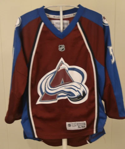 Reebok Colorado Avalanche Jersey #54 David Jones NHL Sweater Youth Small/Medium Cover