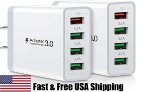 Cargador de pared concentrador USB de carga rápida de 2 a 4 puertos - Imagen 1 de 3