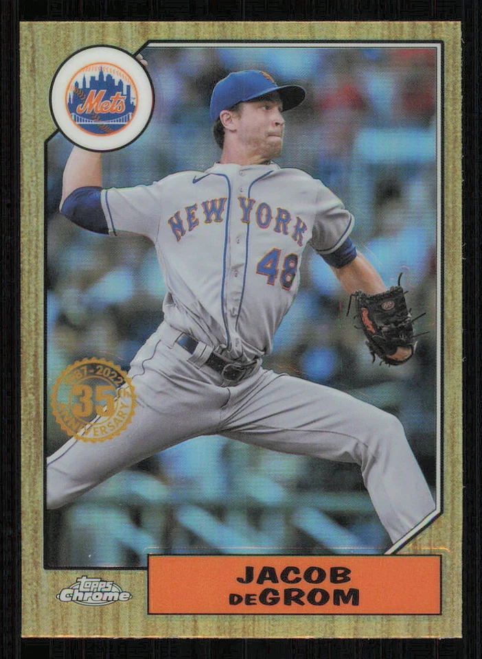 2022 Topps Chrome '87 Topps #87BC7 Jacob deGrom - Image 1 of 2