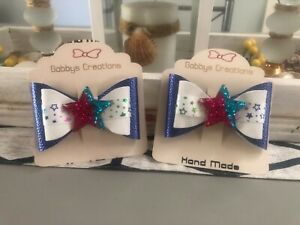 Faux leather  hair bows for girls