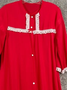 Vintage Lorraine Womens Peignoir Extra Small Red Gown Robe Coquette Cottagecore - Picture 1 of 14