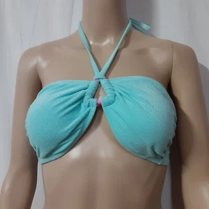 No Boundaries Aqua Blue Bikini Halter Top Size L(11-13) NWOT - Picture 1 of 2