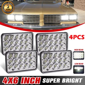 4pcs 4x6" Led Headlights High/Low Beam For 1980-1988 Cutlass Ciera H4 Calais 98 - Picture 1 of 11