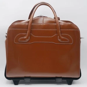 McKlein Willowbrook 17" Leder Laptoptasche mit abnehmbaren Rollen - braun - Bild 1 von 14