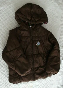  London Fog 5 6 Girls Brown Winter Jacket PLAY back up SNOW - Picture 1 of 2